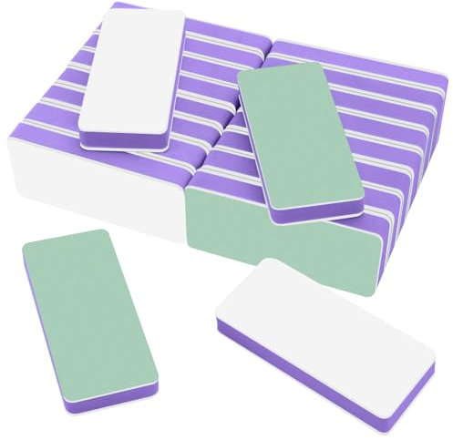 CGBE Feine Mini Buffer für Nägel: 1000 und 4000 Körnung Doppelseitige Hochglanz-Nagelbuffer für Naturnägel - Nagelpolierblock Glatte und Glänzende Nägel für Nagelstudio Zuhause - 20 Stück (Violett)