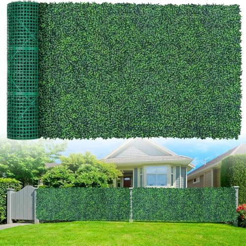 HEDGEY Artificial Boxwood Privacy Hedge Panel, 1m x 3m, Green