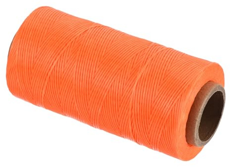 QUARKZMAN Gewachster Faden, 284 Yard 0,8 mm 150D Flacher Wachsfaden Polyester Gewachster Faden für Leder nähen Handweben Buchbindung Wohnkultur, Leuchtendes Orange