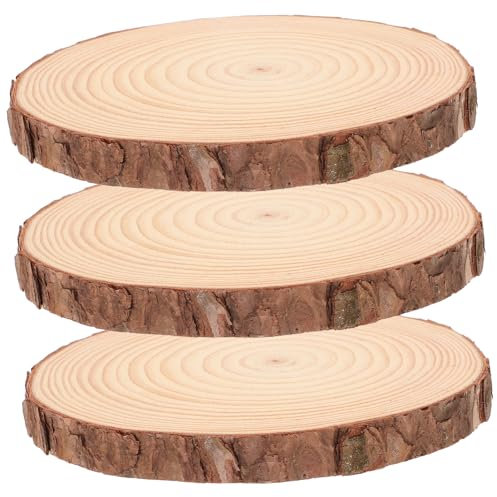 ROMISBABA Lot De 3 Pierres De Gué En Bois Naturel Pour Allée Extérieure, Jardin, Diamètre 18-20 Cm Épaisseur 2 Cm, Kit Pas Japonerie Décoratif En Plein Air, Dalles Résistantes Aux Intempéries