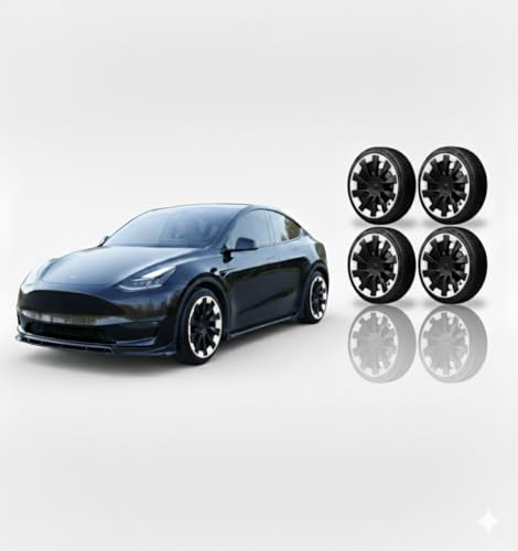 Ayaltes TESPX Tesla Model Y Induction 20 Felgenschutz – Klebstofffreie Ultra-Fest Klemmpassung, CNC-Präzisionsschnitt, PPF Inklusive, 4er Set (4 Räder) Komplettsatz – Weiß