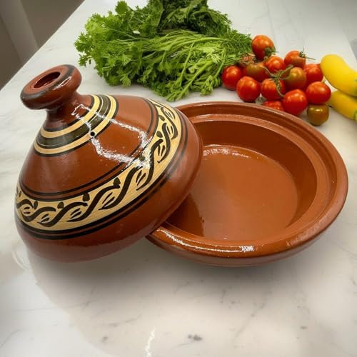 Tajine XL 35 cm in Terracotta Dipinta a Mano – Pentola Tradizionale Marocchina/Tunisina + Ebook Gratuito 1404251103
