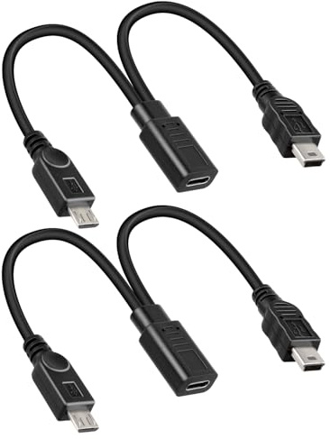 RIIEYOCA Cable de Carga Corto USB Tipo C Hembra a Doble Tipo C Macho, Solo para Carga, Cable Divisor 1 a 2 USB C, (1FT/2 Unidades, Solo Carga) (Micro & Mini)