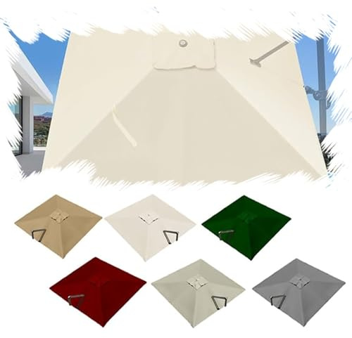 ZYXQQJ Baldacchino di Ricambio per Ombrellone Quadrato/Rettangolo Telo di Ricambio per Ombrellone Copertura per Ombrellone da Piscina Terrazza(Dark Green,3x3m/9.8x9.8ft)