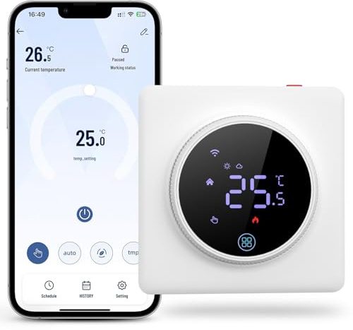 MIUCDA Smart WLAN Thermostat für Wasser Fußbodenheizung oder Gas Boiler Programmierbarer Drehthermostat Raumthermostat Heizungsthermostat Kompatibel mit Alexa, Google Home