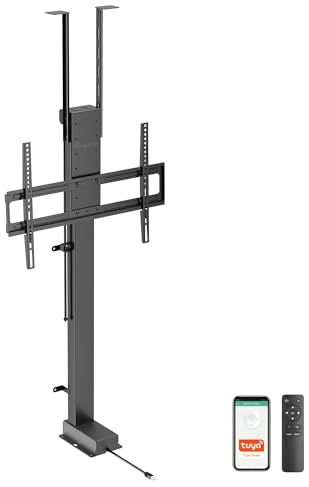 EasyLife motorisierter TV-Lift 43-88 für Boden/Decke/Schrank, VESA 600x400 | 60kg Tragkraft, elektrisch ausfahrbar & absenkbar, SmartHome Steuerung, Fernbedienung, OLED/QLED/LCD TV, Monitor, Smartboard