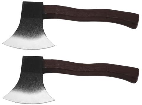 Respicefinem 2 piezas de hacha de juguete realista de poliuretano seguro, ligero y multifuncional, ideal para fiestas de disfraces de Halloween, juegos, reuniones al aire libre y