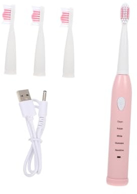 Elektrische Kinderzahnbürste 1 Satz aus Abs Rosa USB Ladefunktion | Schont Zähne und Zahnfleisch, für Kinder und Kleinkinder, Weiche Borsten