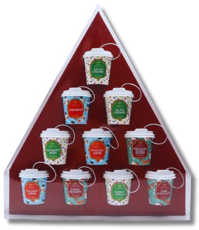 Hot Chocolate Christmas Tree Decorations |10 Pack Hot Chocolate Gift Set | Xmas Tree Decorations | Xmas Gifts for Women Men Kids | Novelty Xmas Presents for Women Home | Christmas Tree Ornaments
