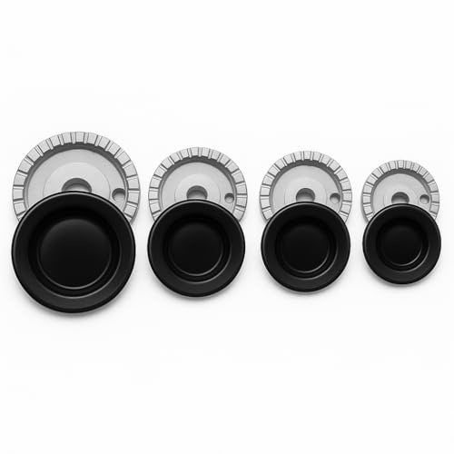 Kit de recambios de cocina a gas 8 piezas – 4 quemadores + 4 platillos huecos compatibles con Ariston, Nardi, Whirpool | Accesorios de cocina de alta calidad Cód C00082831-482000027572 (platillos en