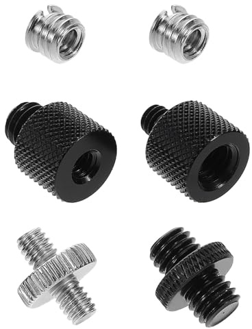 WHAMVOX 6 Stück Mikrofongewinde Adapter Metall Mikrofonstativschrauben mit Universalem Standardgewinde Stabile Verbindung für Tisch und Bodenstative Schraubadapter für Professionelle