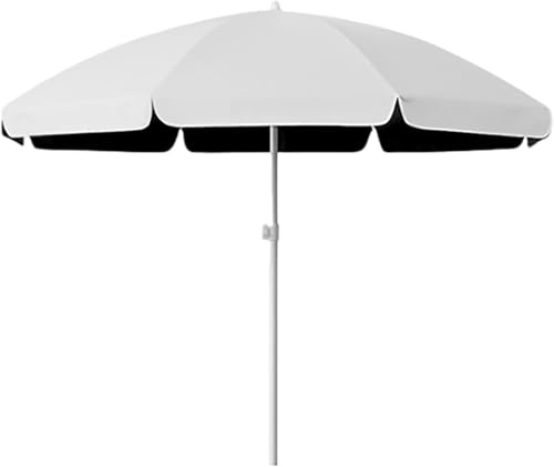 Ombrellone da Spiaggia Rotondo Piccolo 160 Cm, 220 Cm Ombrellone da Esterno Portatile con Copertura, Protezione UV 50+, Altezza Regolabile, Beige, 200cm