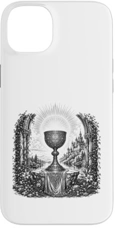 Saint Graal Légende arthurienne Calice Sacré Art Ligne Art Coque pour iPhone 14 Plus