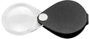 Eschenbach Optik Classic Einschlaglupe mit 6,0X-Vergrößerung | Schutzetui aus Echtleder, Made in Germany