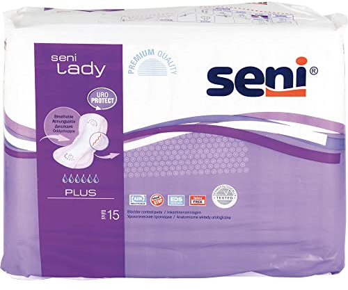 Seni Lady Plus 15 Stück Inkontinenzvorlagen, atmungsaktive Einlagen bei mittlerer Inkontinenz (PZN: 03572174)