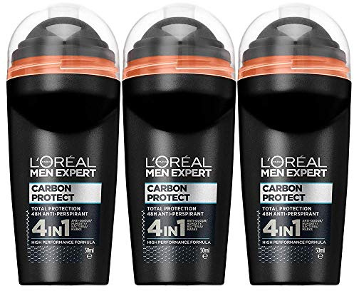 L'Oreal Men Expert Carbon Protect Deo Roll-On 50 ml, 3er Pack