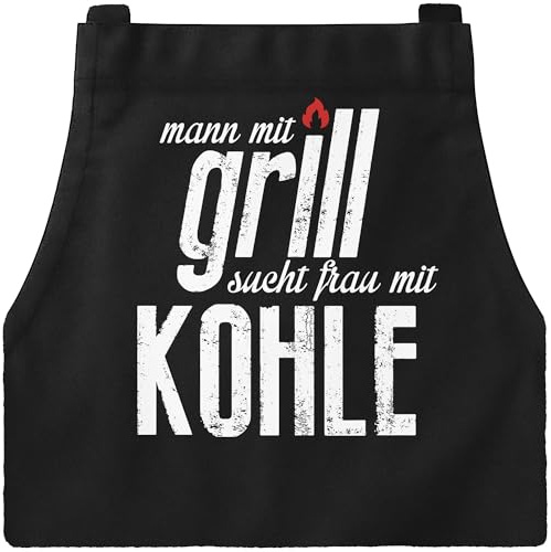 MoonWorks Herren Grillschürze Grillkönig Schürze für Männer Krone