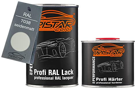 TRISTARcolor RAL 7038 Achatgrau seidenmatt 2K Autolack 1,5 Liter / 1500 ml Dose inkl. Härter