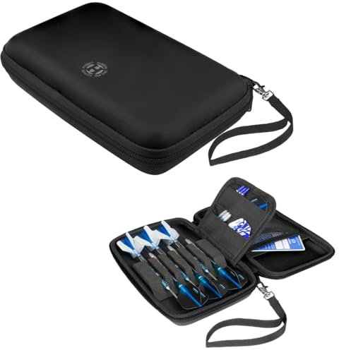 Harrows Darts Case Blaze Pro 6 | Darttasche für 6 Darts | Dartpfeiltasche & Dartpfeile Aufbewahrung | Schutz aus Eva-Material | Professionelles Dart Etui für 6 komplett montierte Pfeile (Schwarz)