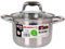 Quttin | Olla Profesional New Caesar de Inducción para Cocina y Horno | Cacerola Pequeña de Acero Inoxidable Antiadherente con Tapa de Cristal y Asas 18 cm/2 L | Apta para Todo Tipo de Cocinas