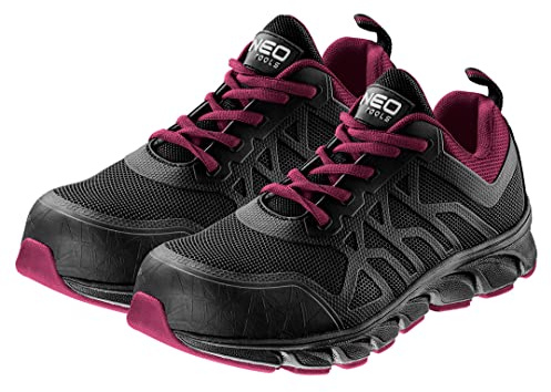 NEO TOOLS Damen Arbeitsschuhe S1P SRC, Metal Free, Größen 36-41 | Rutschfeste Sohle mit stoßdämpfendem System, Beständig gegen Abrieb, Gummisohle, Atmungsaktiv, Leicht