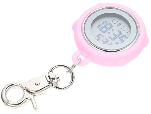 iplusmile Uhr Schlüsselanhänger-Uhr pflegeuhr digital Armbanduhr Herren für männer aufsteckbar Notwendigkeit Abzeichen Anschauen Mann Taschenuhr | Pflegekräfte und Krankenpflegestudenten, Inklusive Knopfzelle, Schlichtes Design