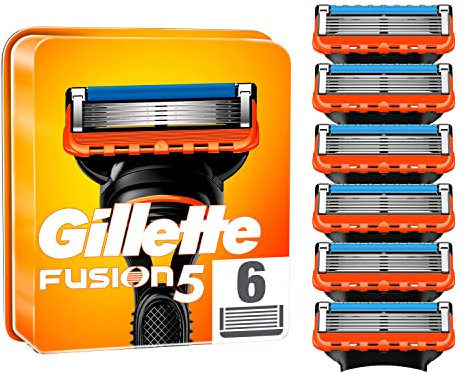 Gillette Fusion5 Recharges De Lames De Rasoir Pour Homme, 6 Recharges De Lames
