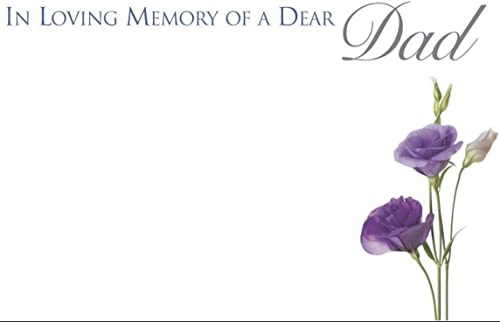 ShredAstic Small Florist Funeral Memorial Message cards 6 x 9 cm with weatherproof Cello bag (3. In Loving Memory of a Dear Dad, 5 cards / 5 cello bags)