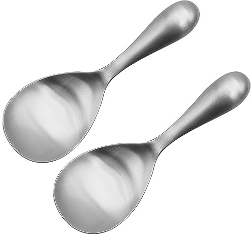 Reislöffel aus Edelstahl, 20,3 cm, verdickt, hitzebeständig, Servierlöffel, Kochlöffel für Küchenutensilien, 2 Stück