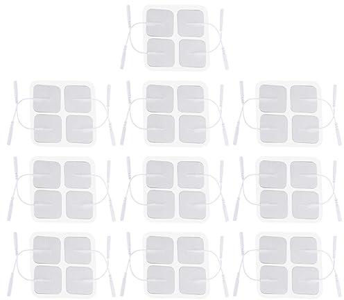 Healeved 10 Stück Elektroden Pads 2,0mm Loch Vliesstoff Silikon Hohe Leitfähigkeit für Heim und Ladenanwendung | Weiß, Haftung und Leicht Abziehbar, für Heim und Ladenanwendung, 40stücke im Packung