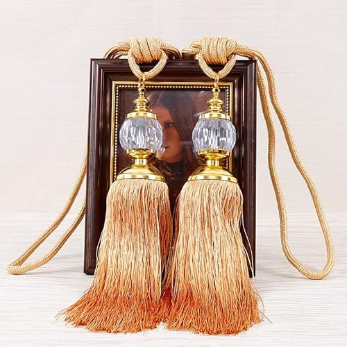 AOEGBY Gardinenband Vorhang Quaste Spike Spitze Kristall Ball Krawatten Gebunden Seil Zubehör Wohnzimmer Vorhang Hängen Ball Zubehör Curtain Rope Buckle (Color : Orange)