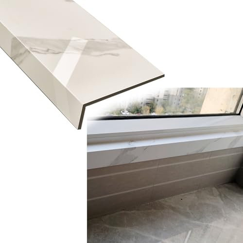 Appui de fenêtre Protecteur Protecteur Décoratif de Rebords de Fenêtre Lisses, Texture Moderne Finition Couverture de Baie Vitrée, Style Marbre Comptoir de Rebord de Fenêtre pour Salle de Bain Salon(1