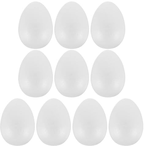 Veemoon 10pcs Diy Egg Shaped Models for Easter Decoration Unfinished Easter Egg Ornaments for Crafting Painting and Diy Projects
