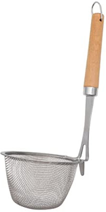 Cabilock Edelstahl Küchensieb Mit Holzgriff Feinmaschiger Nudel Teefilter Rostfrei Tiefes Filtersieb Für Pasta Kochen Und Backen Hitzebeständig Leicht Und Langlebig