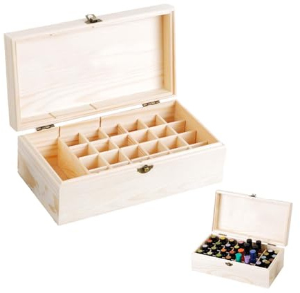 ZHYUAN 32 compartimentos Recipiente de madera para aceites esenciales, caja de almacenamiento portátil, se puede utilizar para almacenar aceites esenciales, lápiz labial, perfumes, aromaterapia