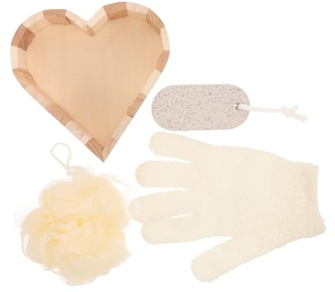 WRITWAA Herzförmiges Badeutensilien Satz Peeling Bürste Aus Hautfreundlichem Material Für Körperpflege Und Durchblutungsförderung Mit Praktischer Geschenkbox