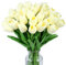 Wekuw 15 Pezzi Tulipani Finti Fiori Artificiali Realistici per Bouquet Tulipani Finti in Lattice,Tulipano per Fai da Te,Bouquet da Sposa,Hotel,Festa,Ufficio,Decorazioni per La Casa(Bianco latteo)