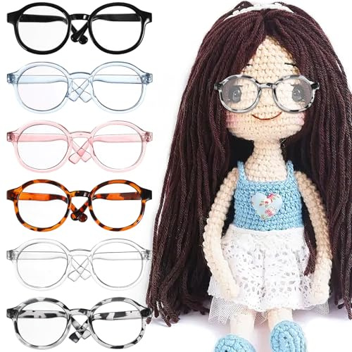 SHINEOFI 6 Gafas Para Muñecas: Minigafas De Sol Para Vestir Muñecas Monturas Pequeñas Para Manualidades Disfraces De Mascotas Cosplay Accesorios Para Fiestas.