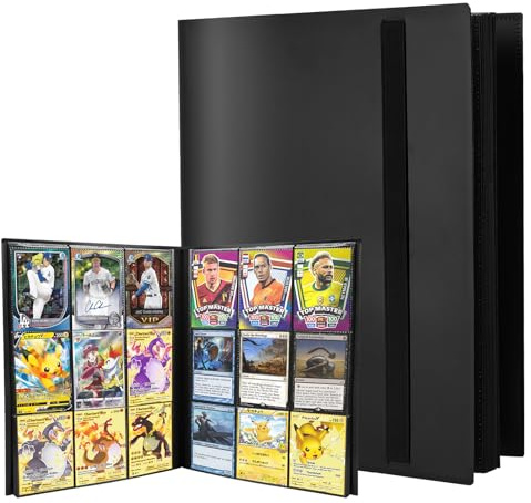 Dreamhigh® Raccoglitore Carte, 20 Fogli 360 Tasche Album Carte Collezionabili, Album Porta Carte Collezionabili, Cinghia Elastica, Compatible con Varie Carte da Collezione, per Pokemon TCG, MTG