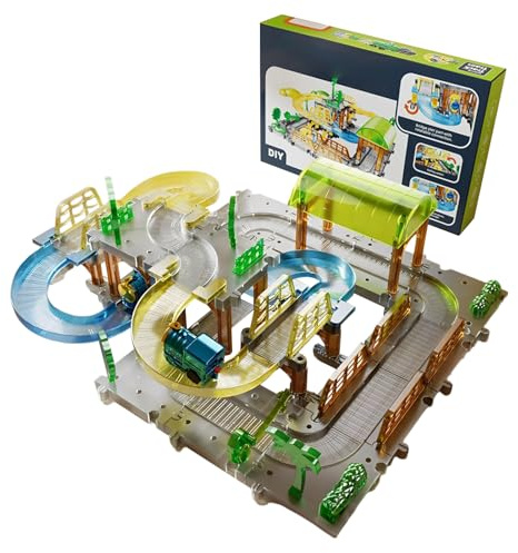 Circuito di treno elettrico per bambini,Circuito di treno elettrico | Giocattolo educativo Sviluppo per Compleanno Festa Città Fattoria Collezione Vacanze