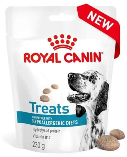 ROYAL CANIN Hypoallergenic Dog Treats 6 x 230g Packs - Snacks for All Adult Adult Dog Breeds - Hydrolysed Protein & Vitamin B12 - Resealable Bag