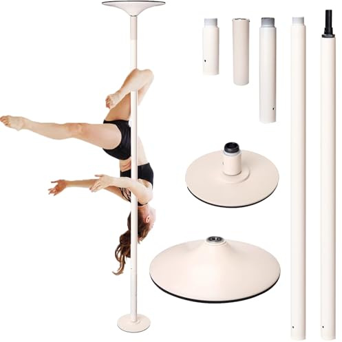 Minglez Barre de Pole Dance Barre de Pole Dance Blanche de 45 mm pour la Maison, Barre de Danse sans Perçage pour Débutants et Professionnels, Barre d'exercice 360°(2.7-2.825 m (8.86-9.3 ft))