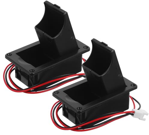 NIYANGLE 2 Stück Bass gitarre Batteriebox Leichtes Batteriefach Pin stecker Oxidationsbeständiger Batteriehalter für Aktive Tonabnehmer Kompakt und Balanciert Geeignet für Akustische