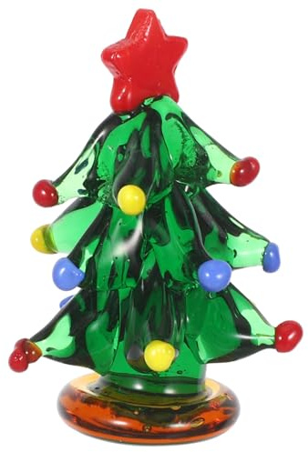 NUOBESTY Miniatur Weihnachtsbaum aus Grünem Glas mit Künstlerischer Präzision Festliche Tischdekoration für Weihnachtsfeier und Firmenpräsente