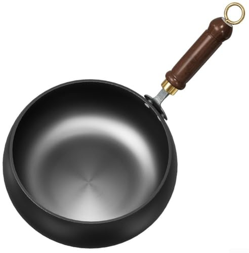Rehoetom Padella in ferro forgiato a mano in ghisa, 26,5 cm, antiaderente, per cucina domestica, compatibile con induzione (A)