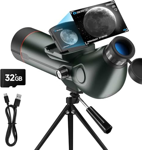 Smart Telescope Professioneller Refraktor Autofokus Tragbare Digitale Elektronische Teleskope für Erwachsene High Powered mit 32GB SD-Karte