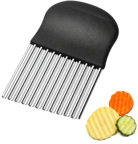 Amlif Affettatrice ondulata, taglia patate e verdure, 14 x 9,5 cm, per verdure, patatine fritte, frutta