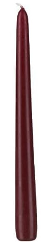 12 Leuchterkerzen Bordeaux 25 cm x 2,5 cm, Kerzen in konischer Form, deutsche Markenkerzen in RAL Kerzen Qualität