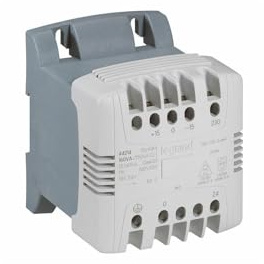 044215 Legrand - Transformateur de commande et sécurité 250VA - Primaire 230-400Vca - Secondaire 24Vca - Bornes à vis