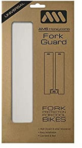 All Mountain Style AMSFG3CLSV Honeycomb High Impact Fork Guard for bike – Protects fork of your bike from scratches and dings, Clear/Silver